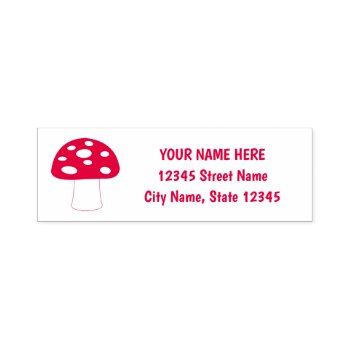 Red Top Mushroom Self Inking Return Address Stamps by logotees at Zazzle