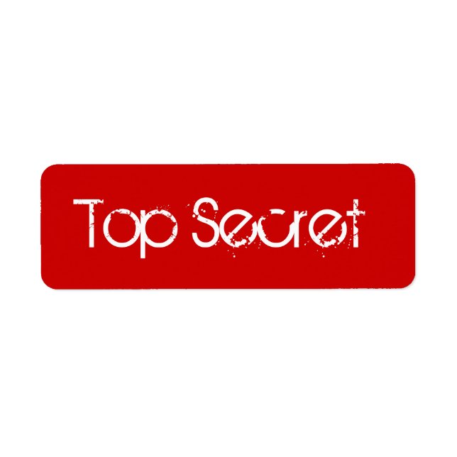 Red Top Secret Label (Front)