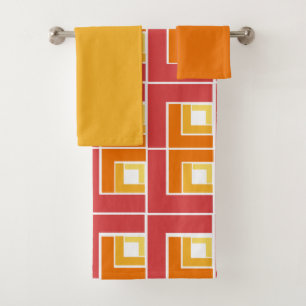 Red Topsy Turvy  Bath Towel Set