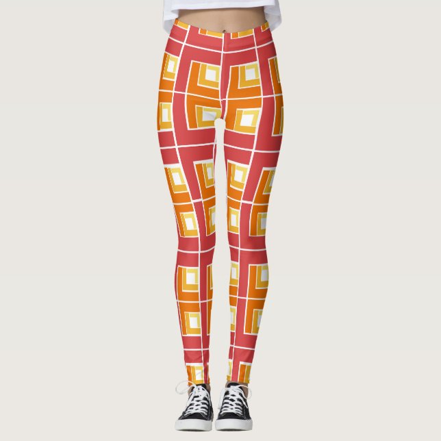 Red Topsy Turvy  Leggings (Front)