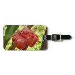 Red Torch Ginger Tropical Flower Photography Luggage Tag