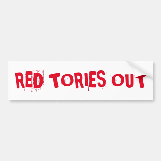 Red Tories Out Bumper Sticker (Front)