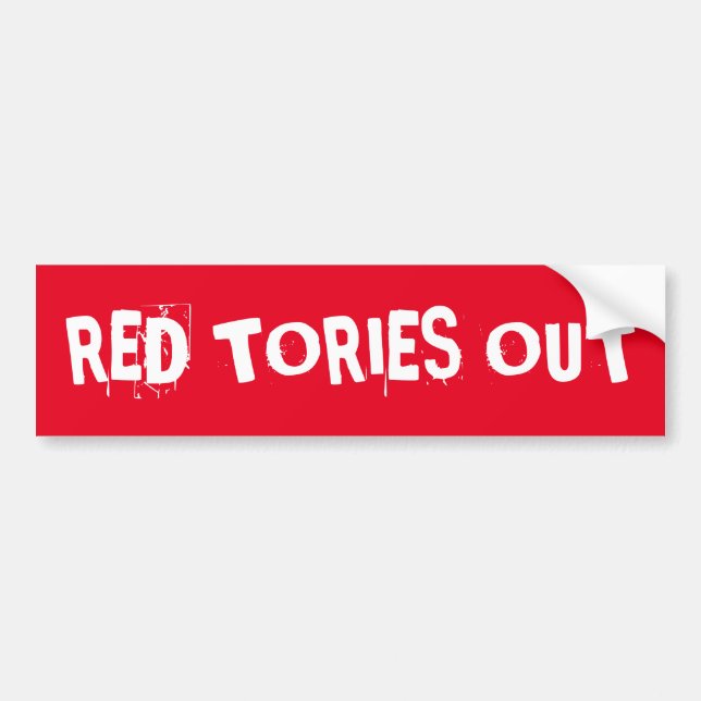 Red Tories Out Bumper Sticker (Front)