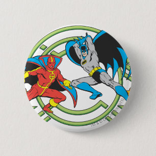 Red Tornado + Batman Pinback Button