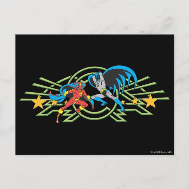 Red Tornado + Batman Postcard (Front)