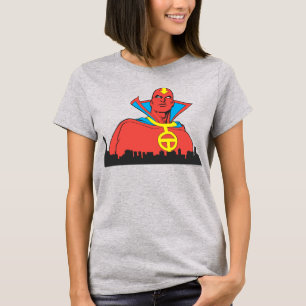 Red Tornado Behind Cityscape T-Shirt