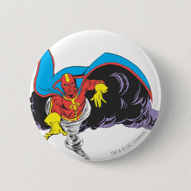Red Tornado Emerges Pinback Button (Front)