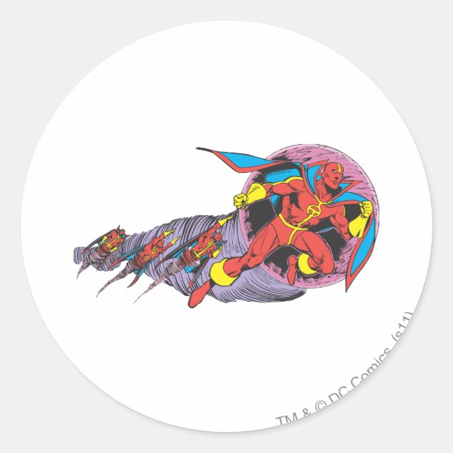 Red Tornado In Wind Motion Classic Round Sticker (Front)