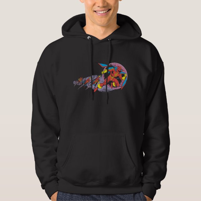 Red Tornado In Wind Motion Hoodie (Front)