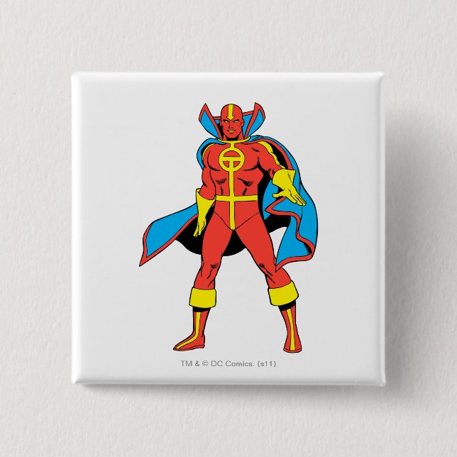 Red Tornado Pose Pinback Button (Front)