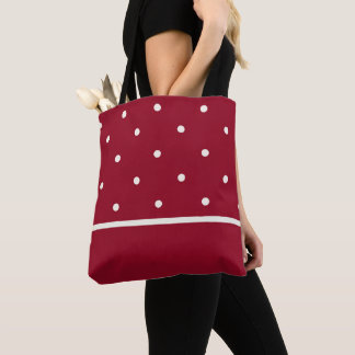 Red Tote with Cream Dots – Perfect for Holidays Bag
