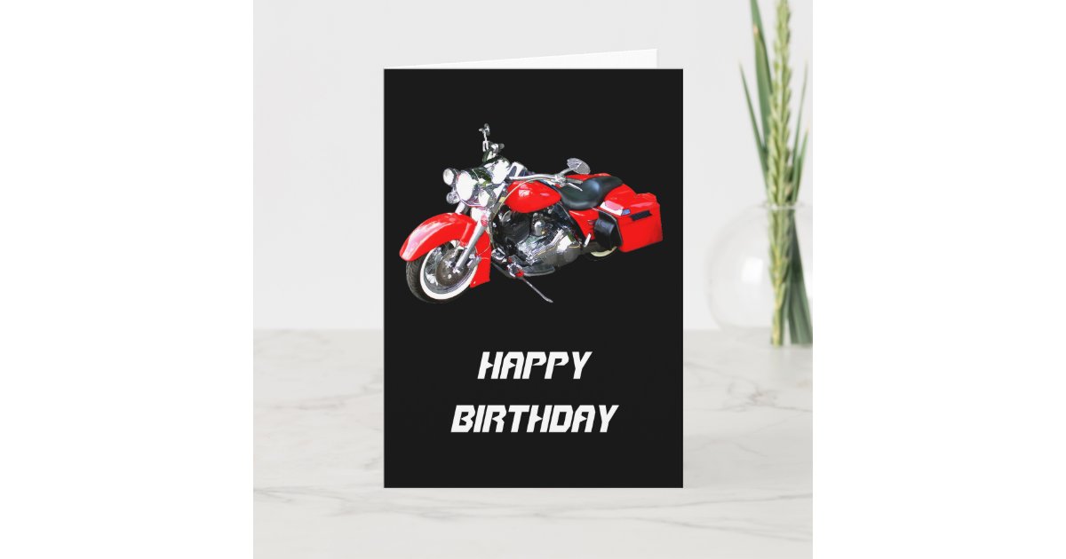 Red Touring Motorcycle Card | Zazzle