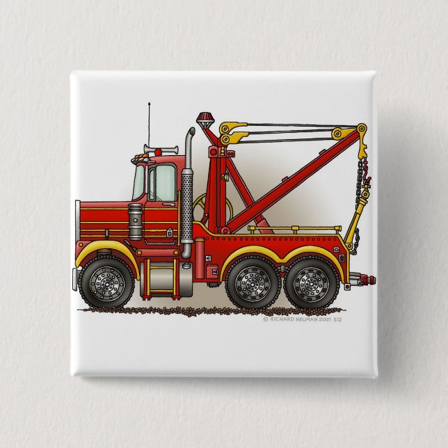 Red Tow Truck Wrecker Pins (Front)