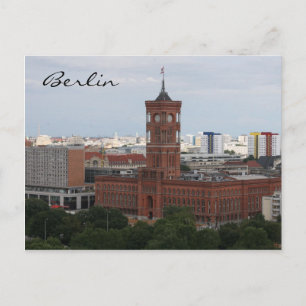 red town hall postcard