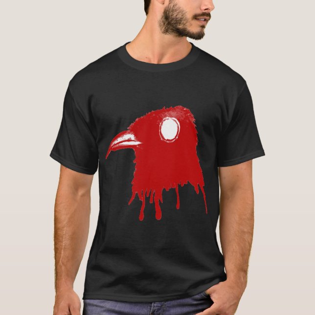 [ Red_Toxic_Crow ] - Black T-Shirt (Front)