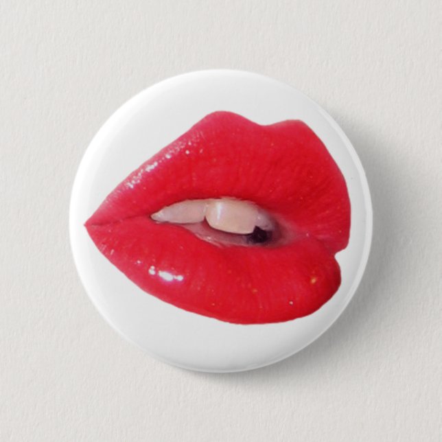 Red Toxic Kiss Button (Front)