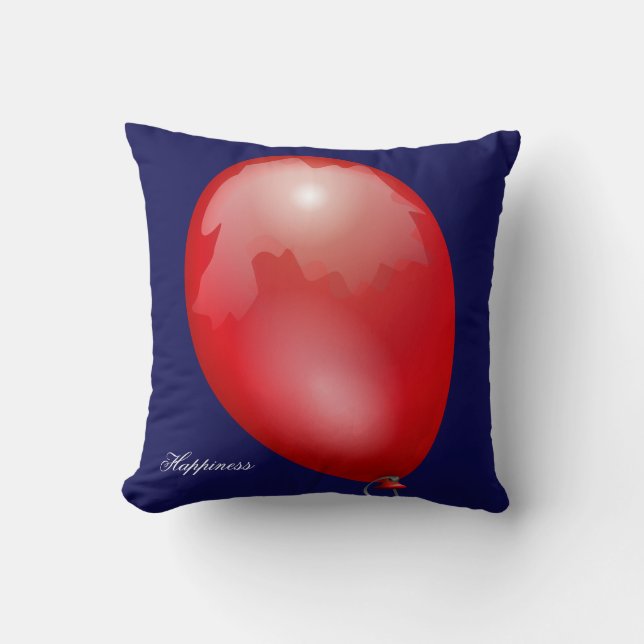 Red toy balloon funny unique throw pillow (Front)
