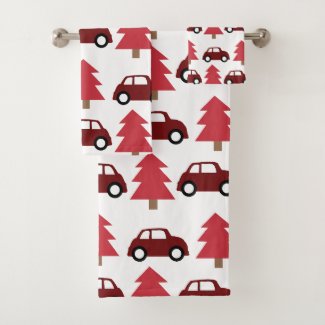 Red Toy Car Christmas Tree Kids