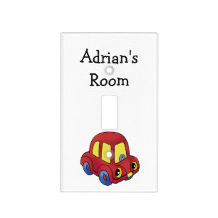 red toy car nursery light switch cover