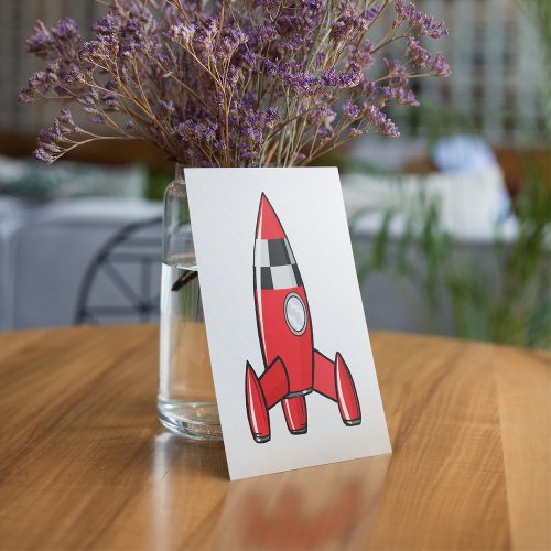 Red Toy Rocket Invitation