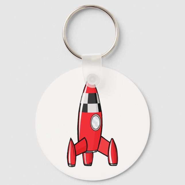Red Toy Rocket Keychain (Front)