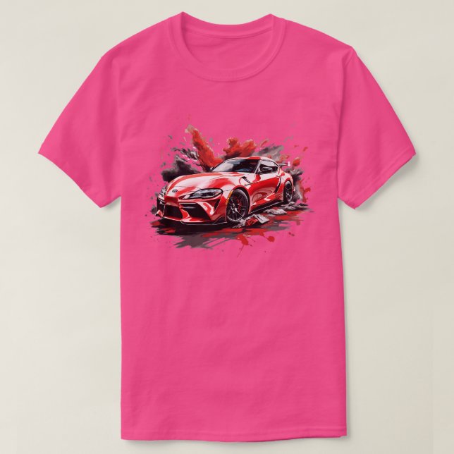 Red Toyota Supra Mk4 T-Shirt (Design Front)