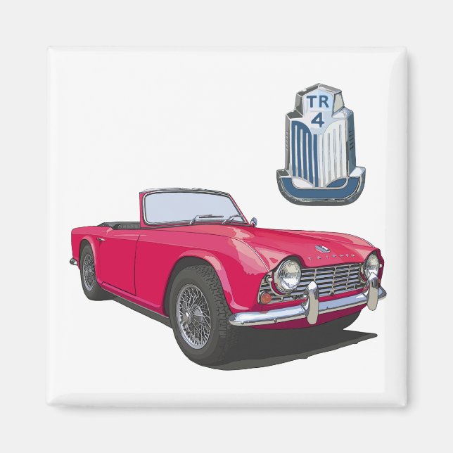 Red TR4 Magnet (Front)