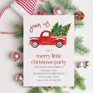 Red Track l Merry Little Christmas Party  Invitation