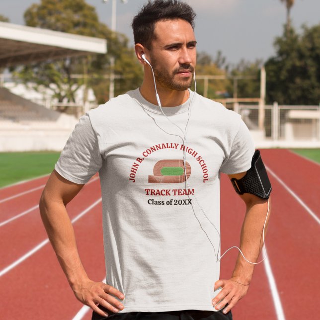 Red Track Team Customized Runner T-Shirt (Creator Uploaded)