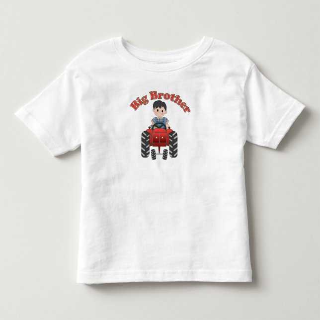 Red Tractor Big Brother Toddler T-shirt (Front)