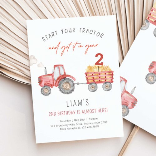 Red Tractor Birthday Any Age Farm Party