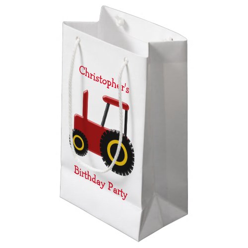 Red Tractor Birthday Small Gift Bag