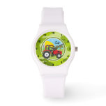 Red Tractor; Bright Green Camo, Camouflage Watch at Zazzle