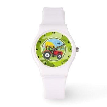 Red Tractor; Bright Green Camo  Camouflage Watch by doozydoodles at Zazzle