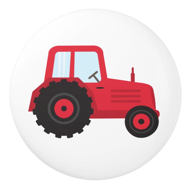 Red tractor ceramic knob (Front)