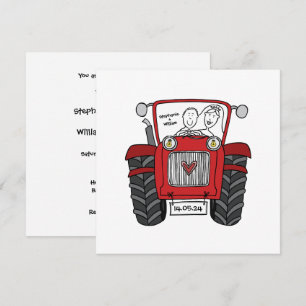 Red Tractor Country Wedding Invitation