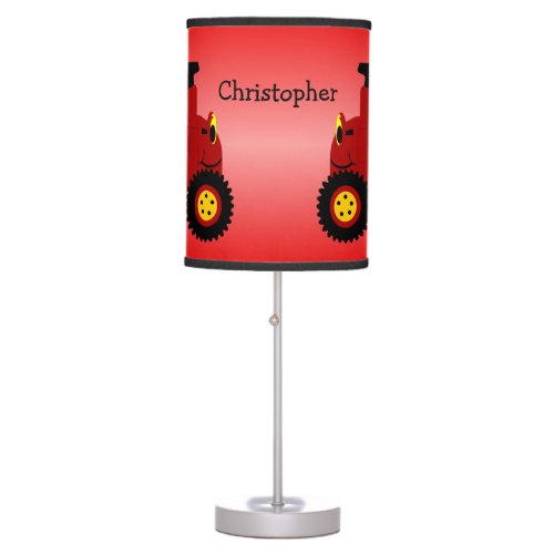 Red Tractor Design Table Lamp