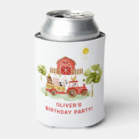 Red tractor farm animals birthday
