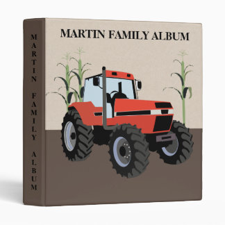 Red Tractor Farm Farming Corn  3 Ring Binder