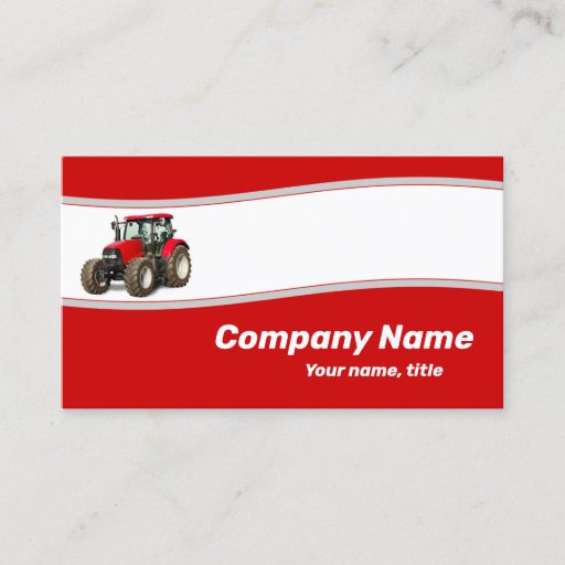 Customizable Red Tractor - Farm Supply Business Card