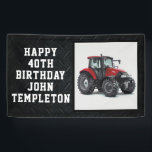 Red Tractor Happy Birthday Farming Equipment Banner<br><div class="desc">This is a great birthday banner for the farmer and lover of red farm equipment. Whether the birthday boy or girl is turning eight or forty,  the age and name can be personalized. The design features a red tractor on a black diamond plate background. A rugged birthday banner.</div>