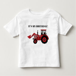 Red Tractor It's My Birthday Personalized Toddler T-shirt