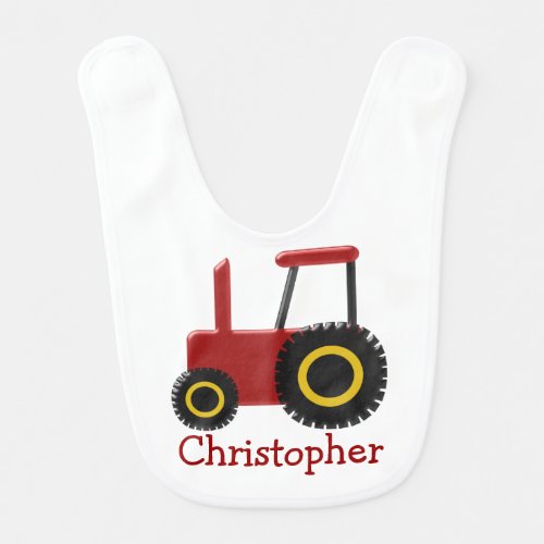 Red Tractor Just Add Name Bib