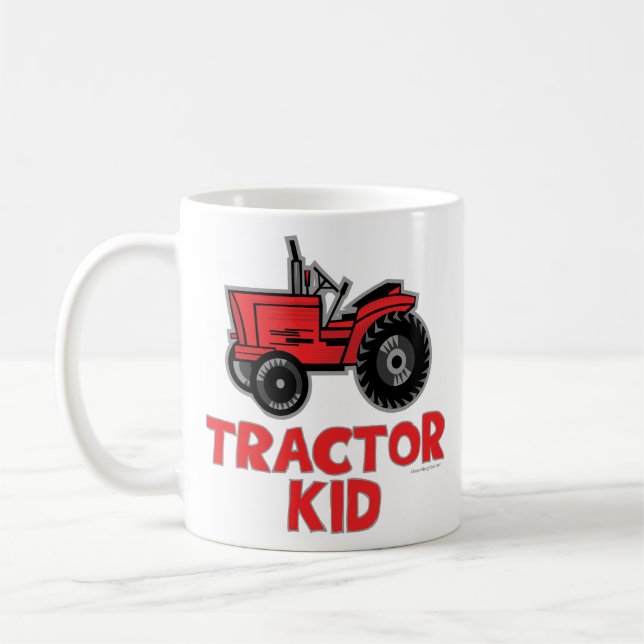 Red Tractor Kid Coffee Mug (Left)