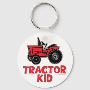 Red Tractor Kid Keychain