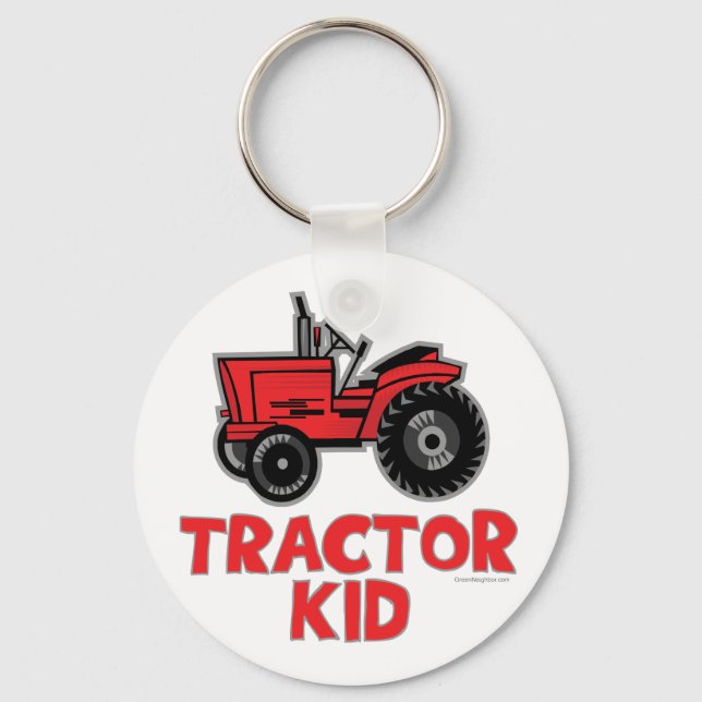 Red Tractor Kid Keychain (Front)