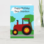 Red Tractor Personalised Grandson Birthday Card<br><div class="desc">Greeting card red tractor design grandson birthday card. Customise this birthday card with any text then have it printed and sent to you or instantly download it to your mobile device. Should you require any help with customising then contact us through the link on this page. Tractor design personalised grandson...</div>