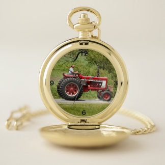 Red Tractor Pocket Watch