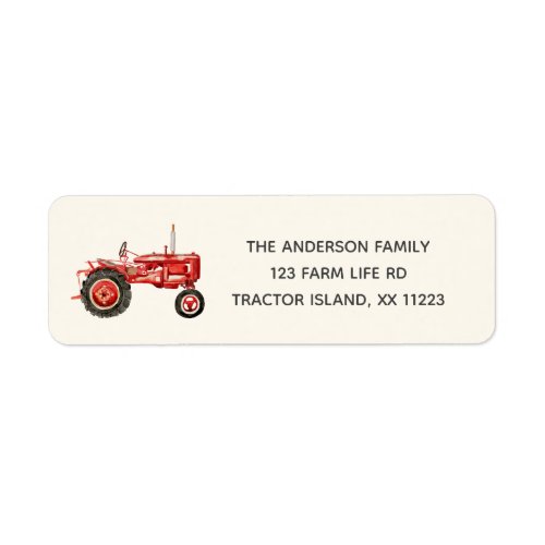 Red Tractor return address Label