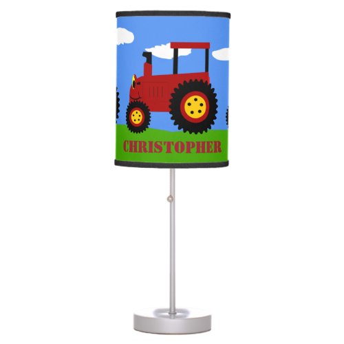 Red Tractor Table Lamp